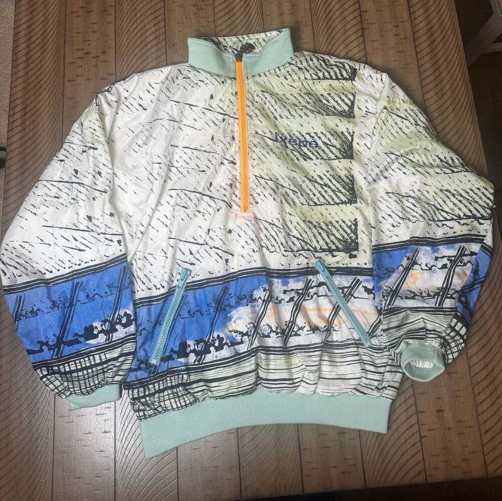 Vintage IXSPA by Jamie Sadock Abstract Print Windbreaker Jacket